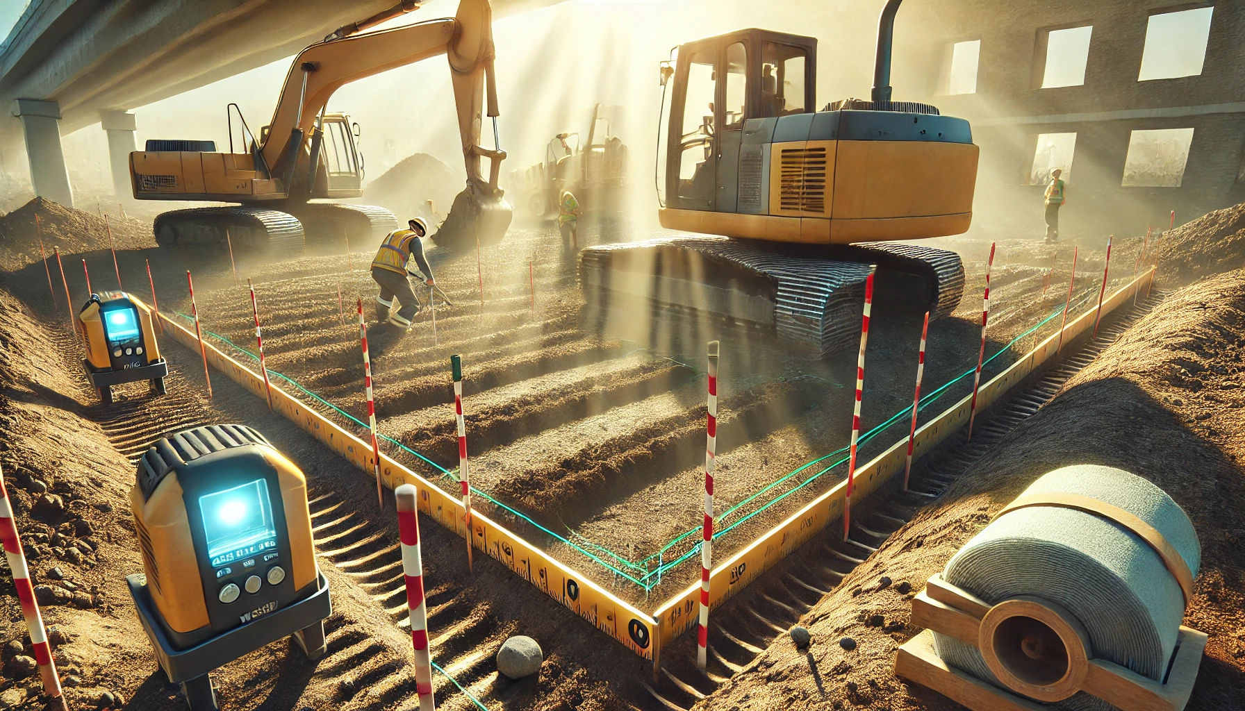 Bauunternehmen Ulcinj: Erdarbeiten und Aushub &ndash; Absteckung, Verdichtung, Drainage und H&ouml;hen