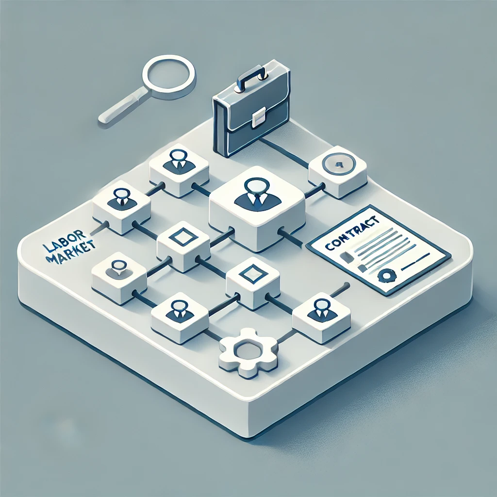 Symbolgrafik Arbeitsmarkt und Gesch&auml;ftsmodelle