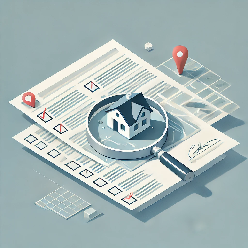 Symbolgrafik Immobilienpr&uuml;fung und Risiko