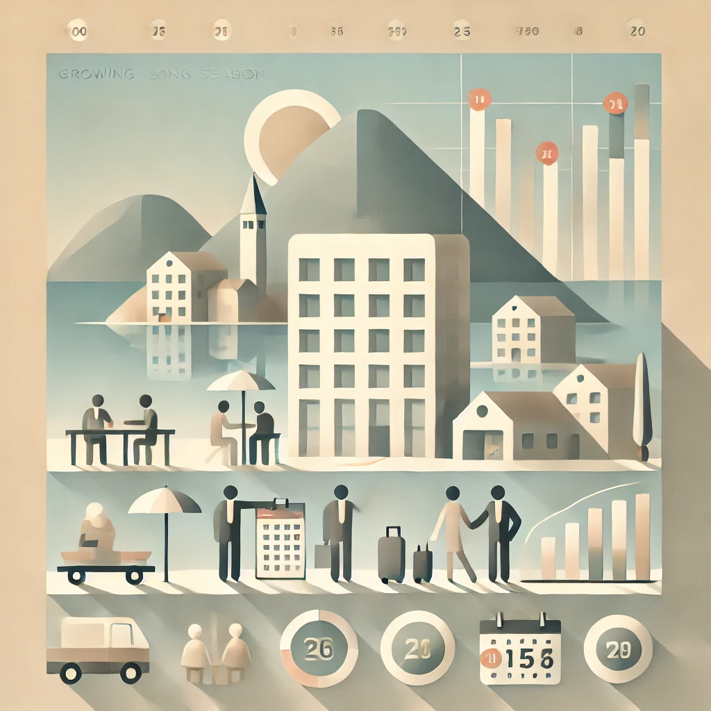 Touristische Nachfrage und Dauerresidenten in Ulcinj &ndash; Illustration