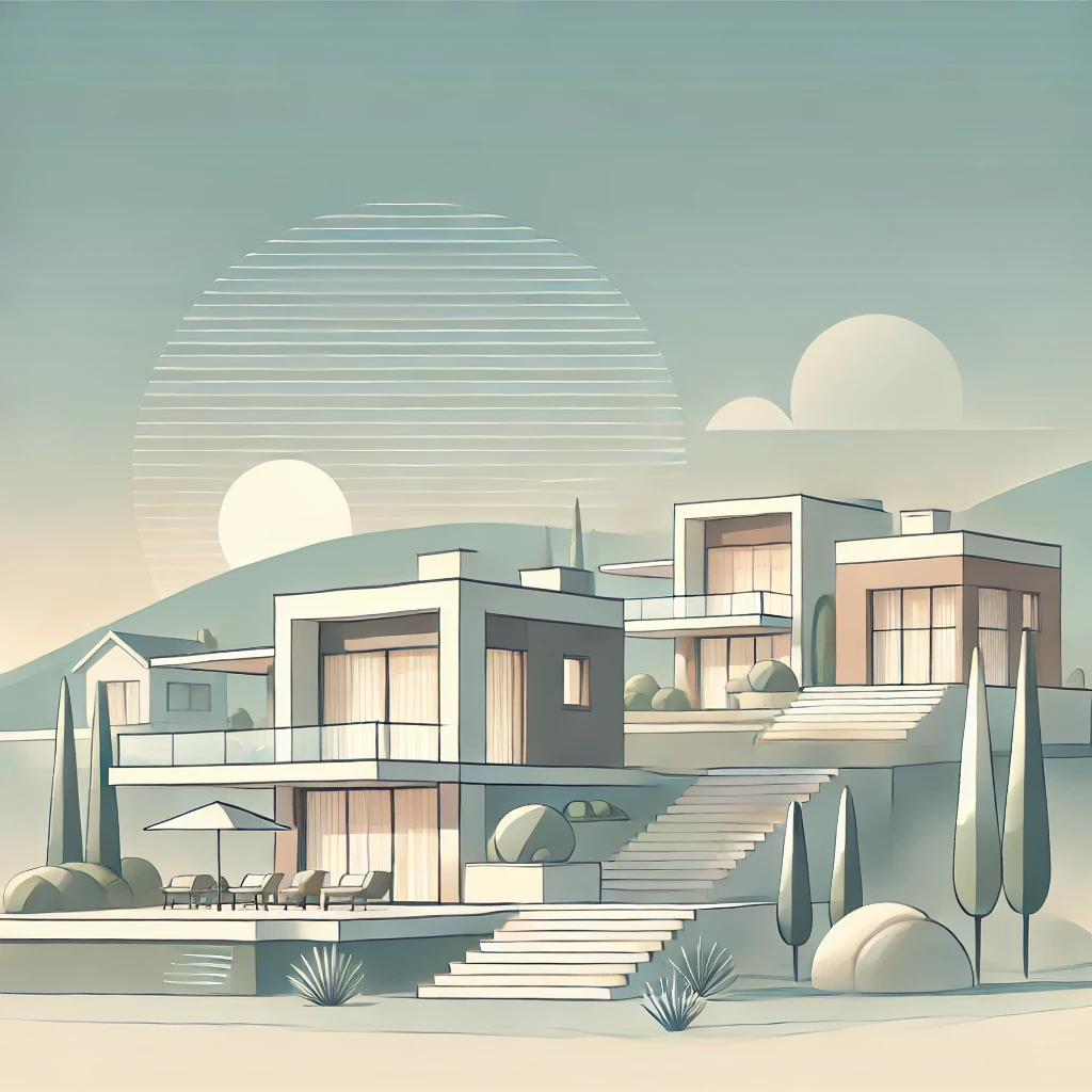 ekosphere Illustration f&uuml;r H&auml;user und Villen in Ulcinj