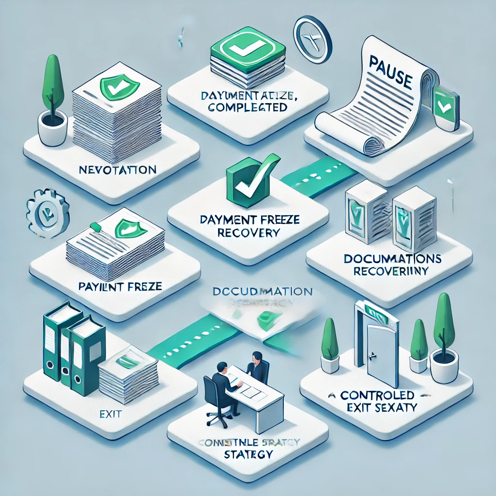 Verhandlung, Nachdokumentation und Exit &ndash; kontrollierter Ausstieg